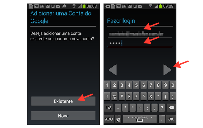 Iniciando o procedimento para adicionar uma nova conta do Google ao Android (Foto: Reprodução/Marvin Costa)