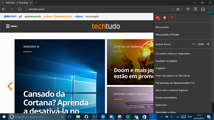 Clique no ícone do Office Online para começar a trabalhar com arquivos (Foto: Reprodução/Elson de Souza)