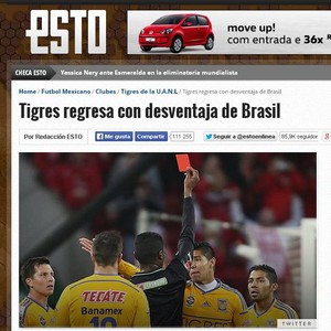 Internacional x Tigres Inter Libertadores imprensa mexicana Esto (Foto: Reprodução)