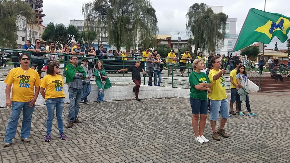Manifestação em Lages começou às 10h na Praça Joca Neves (Foto: PM/Divulgação)