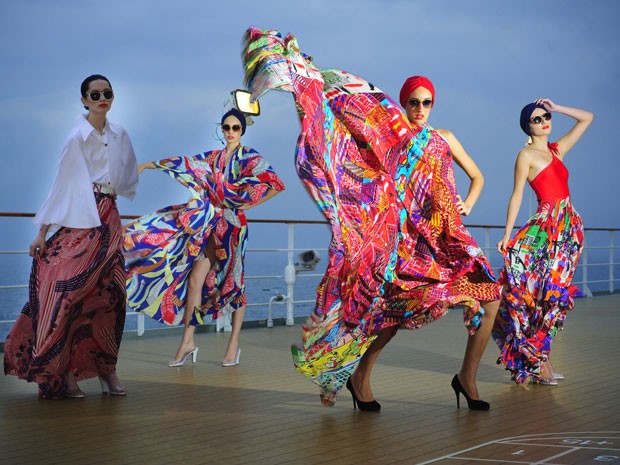 Modelos no Fashion Cruise, cruzeiro de moda da Royal Caribbean (Foto: Divulgação/D-Dreamakers Travel)