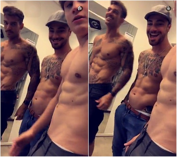 Lucas Lucco, Felipe Tito e Nicolas Prattes (Foto: Reprodução/Snapchat)