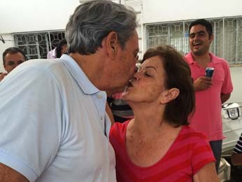 A dona de casa Marinha e aposentado Miguelzinho Novais, casados h 53 anos (Foto: Reproduo)