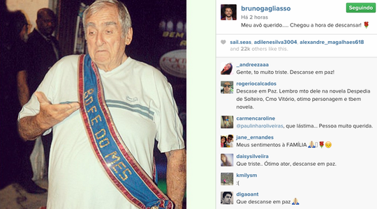 A foto postada por Bruno Gagliasso, quando Gleizer foi eleito o "Bofe do Mês" pela turma da novela Caminho das Índias (Foto: Reprodução Instagram)