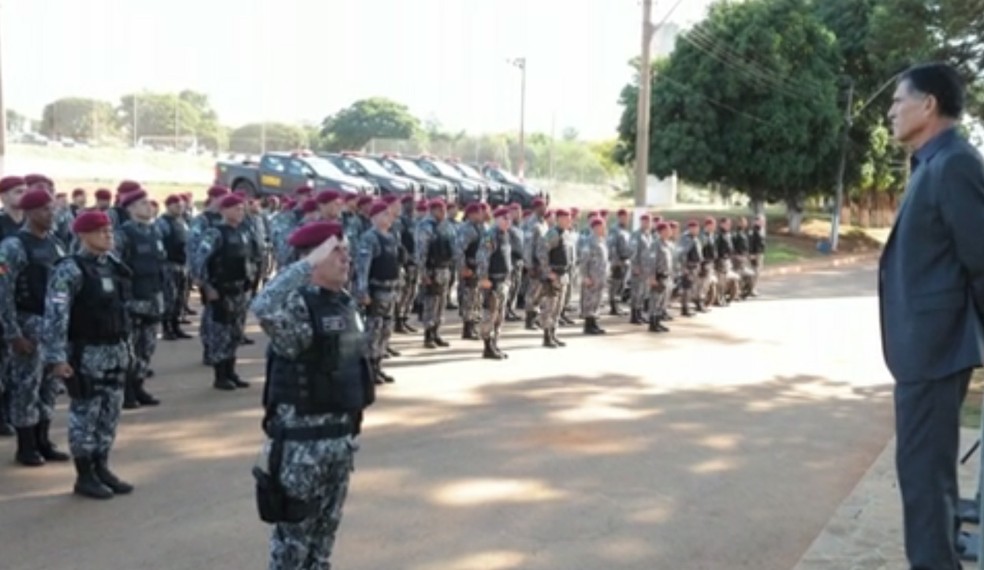 Forca Nacional se reúne antes do embarque para o Rio (Foto: Divulgação/Ministério da Justiça)