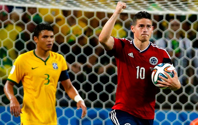 James Rodriguez Colômbia gol Brasil Arena Castelão (Foto: Agência Reuters)