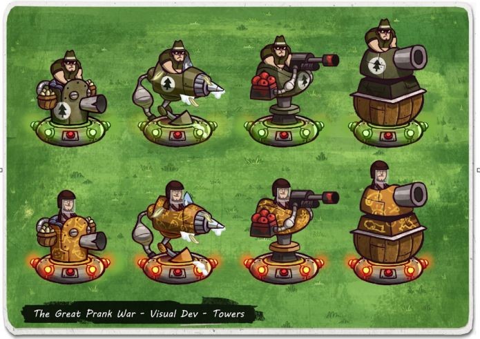 As torres de defesa em The Great Prank War (Foto: Divulgação)