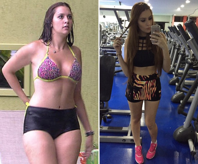 Antes e depois de Tamires: no Big Brother Brasil e nos dias de hoje, 14kg mais magra (Foto: Arquivo Pessoal)