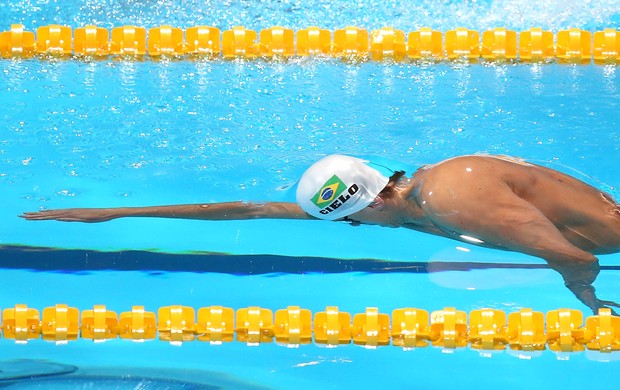 Cesar Cielo, da natação, no Mundial de Barcelona (Foto: Satiro Sodré / SS Press)