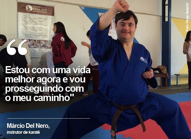 Marcio Del Nero, participou de atividades no instituto durante quatro anos e se tornou instrutor da Federação Paulista de Karatê (Foto: Vivian Reis/G1)