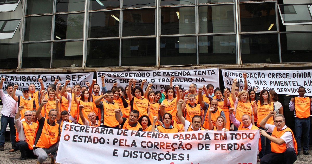 G1 Servidores da Fazenda estadual fazem protesto e paralisação contra