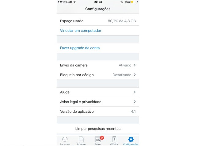 Upgrade também pode ser feito pelo celular (Foto: Reprodução / Laura Martins)