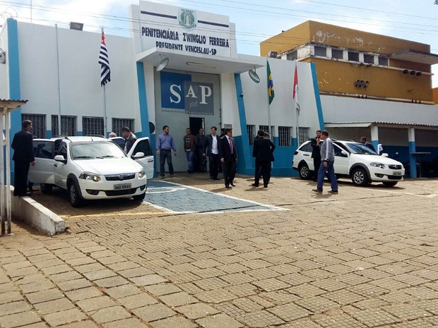 Comissão de Segurança Pública e Assuntos Penitenciários passou pela P1 de Presidente Venceslau (Foto: Lelio Ramos/TV Fronteira)