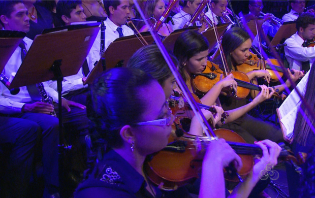 Orquestra Sinfônica de Boa Vista se apresenta no 'Conserto 9 de Julho' (Foto: Bom Dia Amazônia)