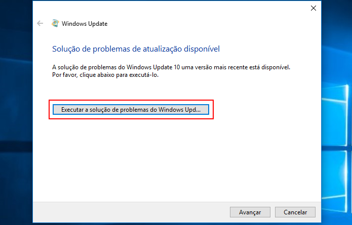 Iniciando o solucionador de problemas de atualizações do Windows (Foto: Edivaldo Brito)