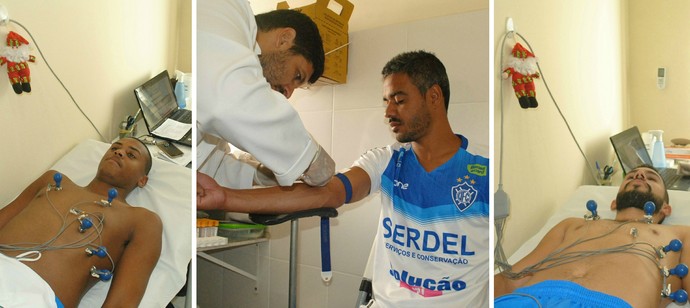 Jogadores do Vitória fizeram exames cardiológicos nesta terça-feira (Foto: Henrique Montovanelli/Vitória-ES)