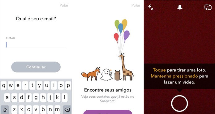 Como criar uma conta no Snapchat (Foto: Reprodução/Luana Marfim) Como criar uma conta no Snapchat (Foto: Reprodução/Luana Marfim)