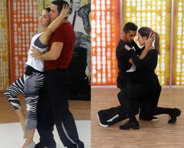 Sthefany Brito e Monique Alfradique dançam com sensualidade (Foto: Domingão do Faustão / TV Globo)