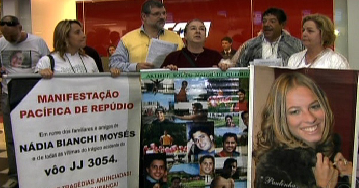 Jornal Nacional Parentes de vítimas do voo 3054 da TAM pedem punição dos culpados