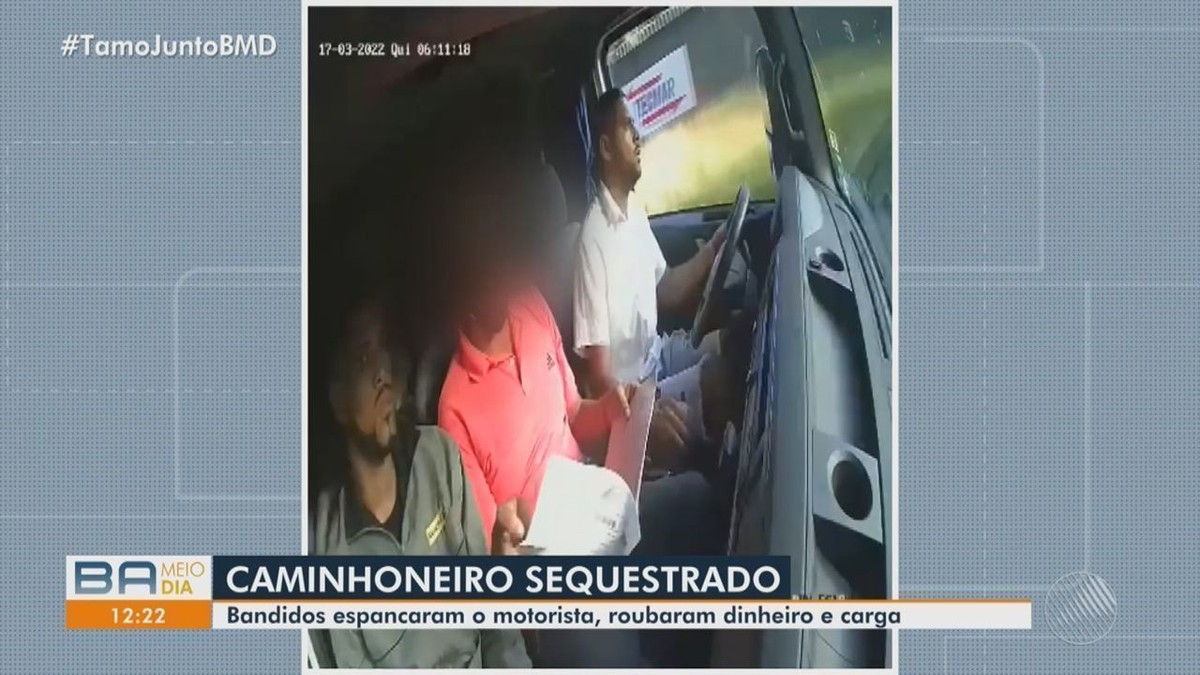 Caminhoneiro é assaltado e espancado em Simões Filho na RMS crime foi