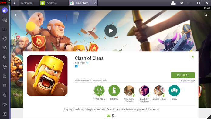 Instalando Clash of Clans no PC (Foto: Reprodução/André Mello)