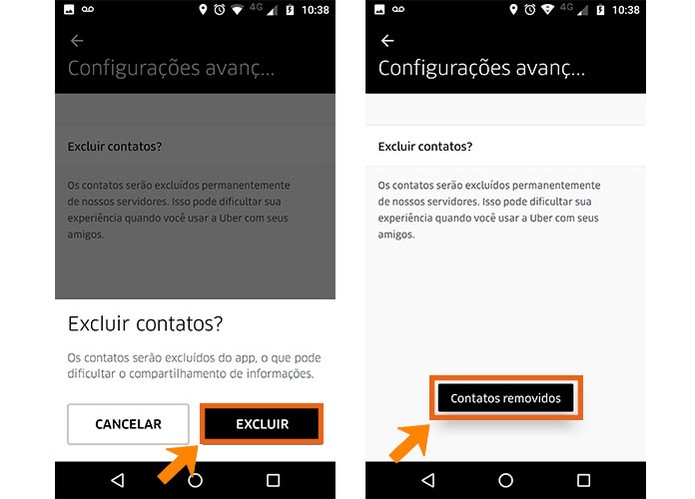 Apague os seus contatos dos servidores da Uber pelo celular (Foto: Reprodução/Barbara Mannara)