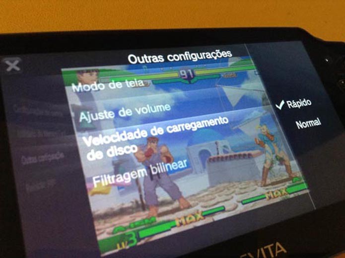 Vita: como acessar as configurações nos jogos de PSone (Foto: Reprodução/ Murilo Molina) Vita: como acessar as configurações nos jogos de PSone (Foto: Reprodução/ Murilo Molina)