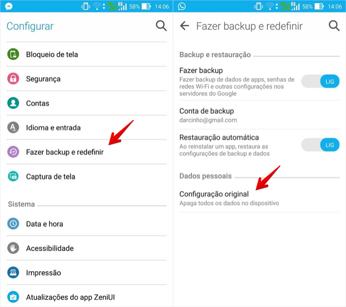 Acesse as configurações do Zenfone 2 (Foto: Reprodução/Helito Bijora)