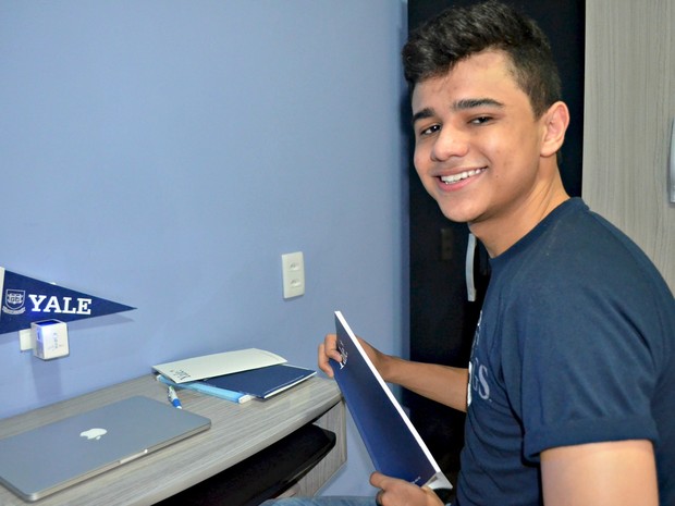 André Melo, de 14 anos, passou em seis universidades americanas em 2014. (Foto: Veriana Ribeiro/G1)