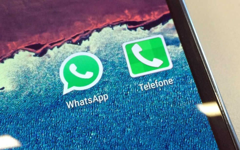 Ícone do aplicativo de conversa Whatsapp em um smartphone (Foto: Fábio Tito/G1)