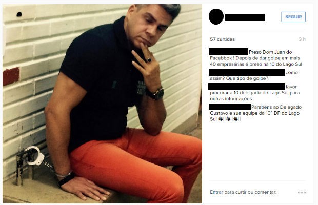 Postagem de vítima em rede social, após prisão do suspeito nesta quarta (19) (Foto: Instagram/Reprodução)