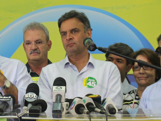 Aécio diz que institutos de pesquisa estão devendo explicações ao país (Foto: Gabriela Pavão/ G1 MS)