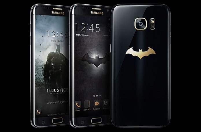 Galaxy S7 Edge com o símbolo do Homem-Morcego (Foto: Divulgação/Samsung)