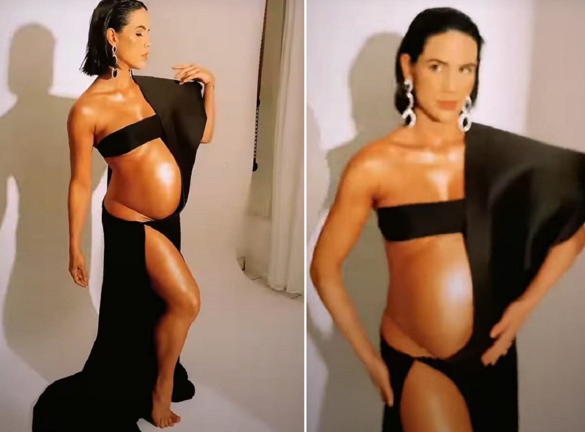 Pérola Faria posa grávida e exibe barriga na reta final da gestação (Foto: Reprodução/Instagram)