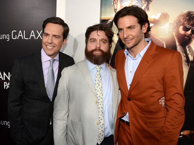 Ed Helms, Zach Galifianakis e Bradley Cooper na première do filme ‘Se Beber, Não Case 3’ em Los Angeles, nos Estados Unidos (Foto: Jason Kempin/ Getty Images/ AFP)