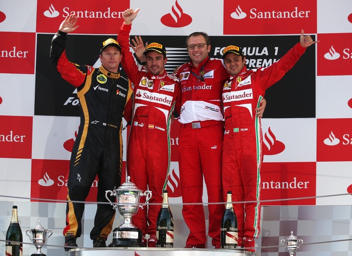 Felipe Massa no pódio do GP da Espanha de 2013 (Foto: Getty Images)