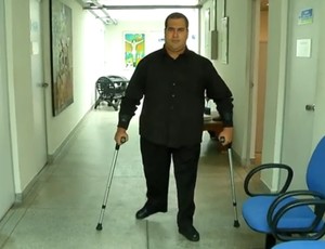 Na foto Portador de deficiência física, Eduardo Patrício 