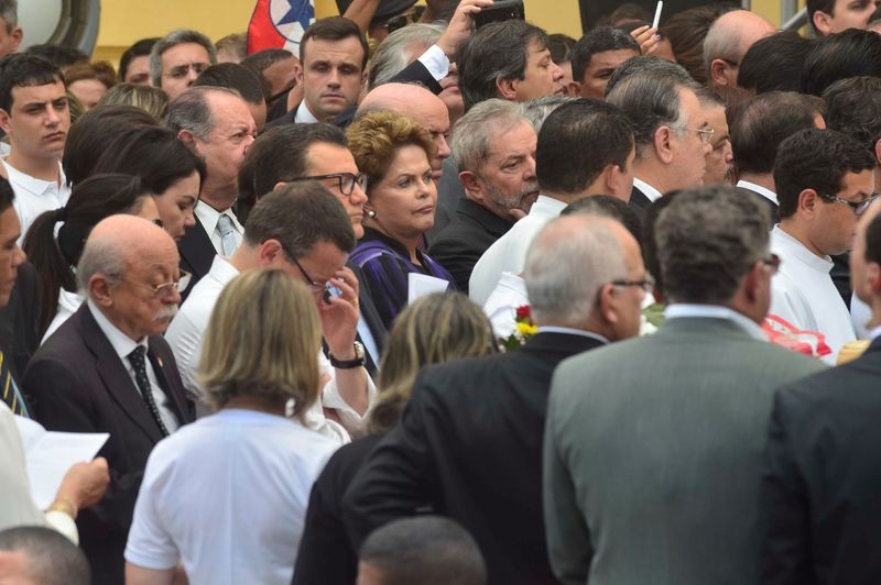 A presidente Dilma no velório de Eduardo Campos
