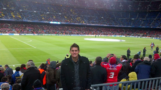 Rafael, goleiro do Santos, visitou o Barcelona (Foto: Divulgação/SMG)