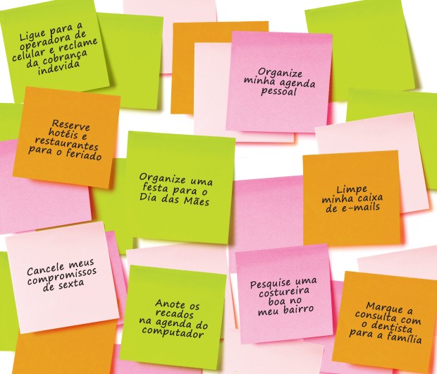 OS PEDIDOS Nos bilhetes desta página, algumas das encomendas mais frequentes que os assistentes virtuais recebem (Foto: Shutterstock) OS PEDIDOS Nos bilhetes desta página, algumas das encomendas mais frequentes que os assistentes virtuais recebem (Foto: Shutterstock)