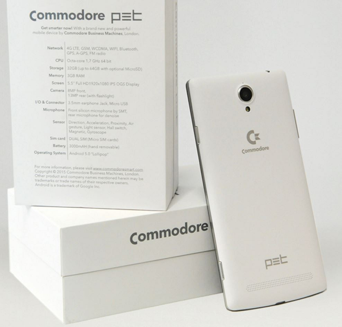 PET é o smartphone da Commodore (Foto: Divulgação/Commodore)