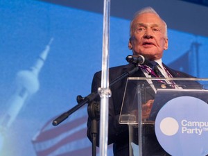 Astronauta Buzz Aldrin falou no evento 'nerd' (Foto: Cristiano Sant'Anna/indicefoto/Divulgação)