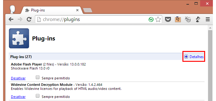 Clique para exibir os detalhes dos plugins (Foto: Reprodução/Paulo Alves)