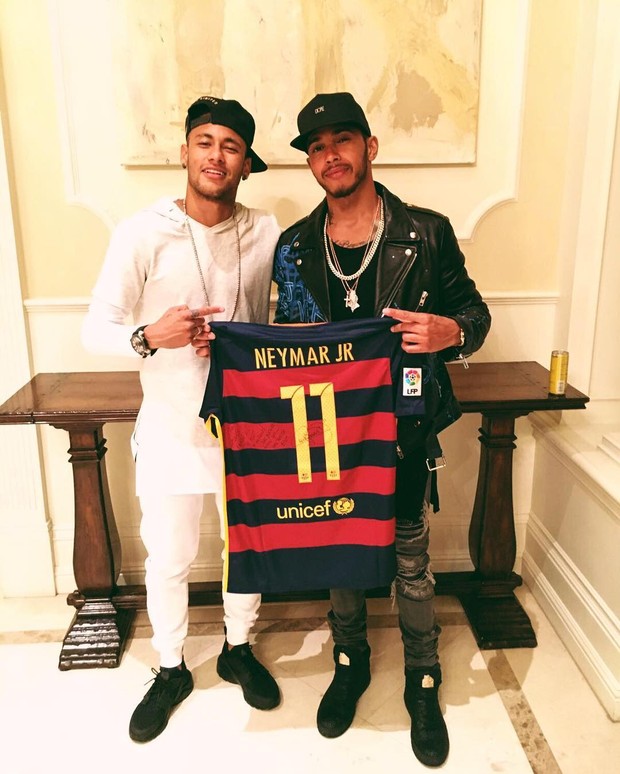 Neymar e Lewis Hamilton (Foto: Reprodução/ Instagram)