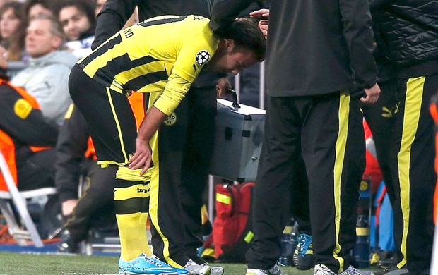 Mario Götze substituído jogo Real Madrid Borussia Dortmund (Foto: Reuters)
