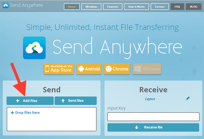 Adicionando um arquivo no Send Anywhere (Foto: Reprodução/Marvin Costa)