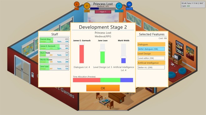 Tenha sua própria empresa de criação de jogos em Game Dev Tycoon