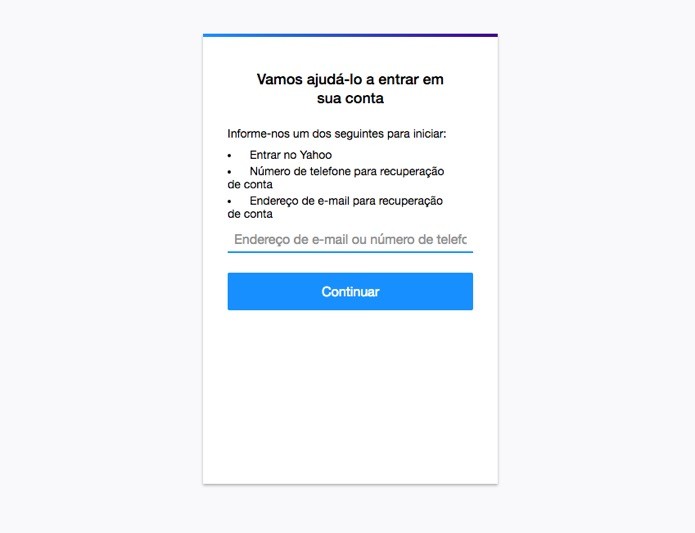 Preencha os dados solicitados (Foto: Reprodução/André Sugai)