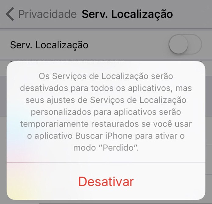 Desative os serviços de localização (Foto: Reprodução/Paulo Alves)