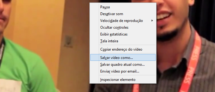 Clicando na opção Salvar vídeo como... (Foto: Reprodução/Edivaldo Brito)